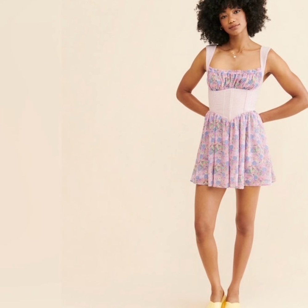 For Love And Lemons Brenna Mesh Bustier Mini Dress